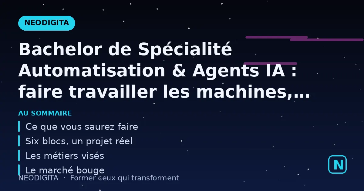 Schéma : Bachelor de Spécialité Automatisation & Agents IA : faire travailler les machines, garder