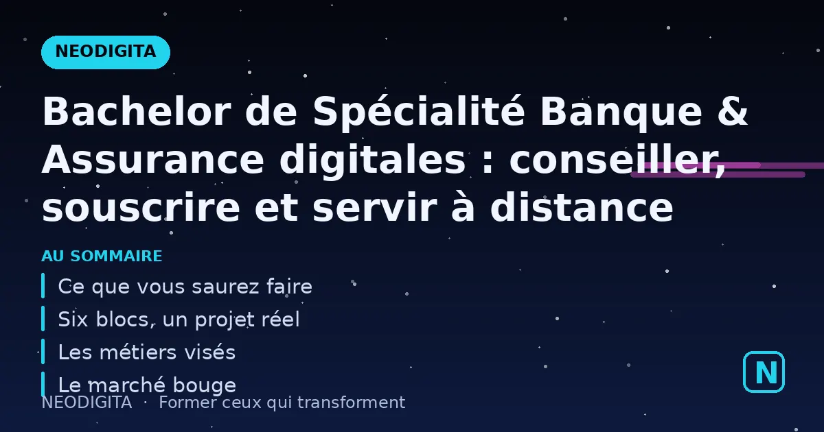 Schéma : Bachelor de Spécialité Banque & Assurance digitales : conseiller, souscrire et servir à di