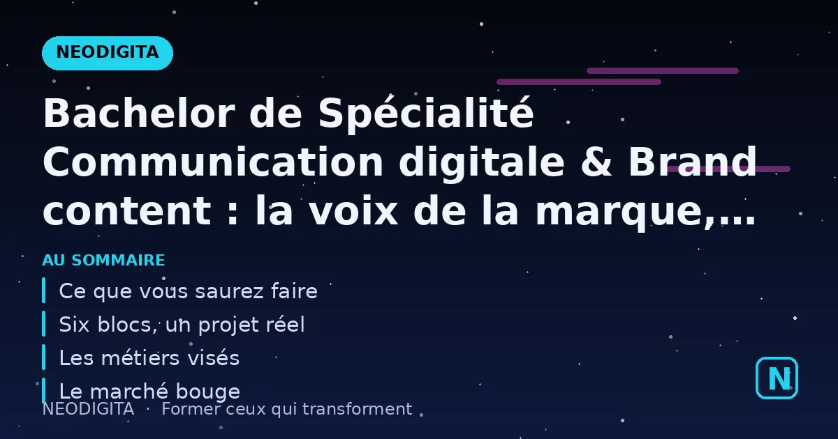 Schéma : Bachelor de Spécialité Communication digitale & Brand content : la voix de la marque, prod