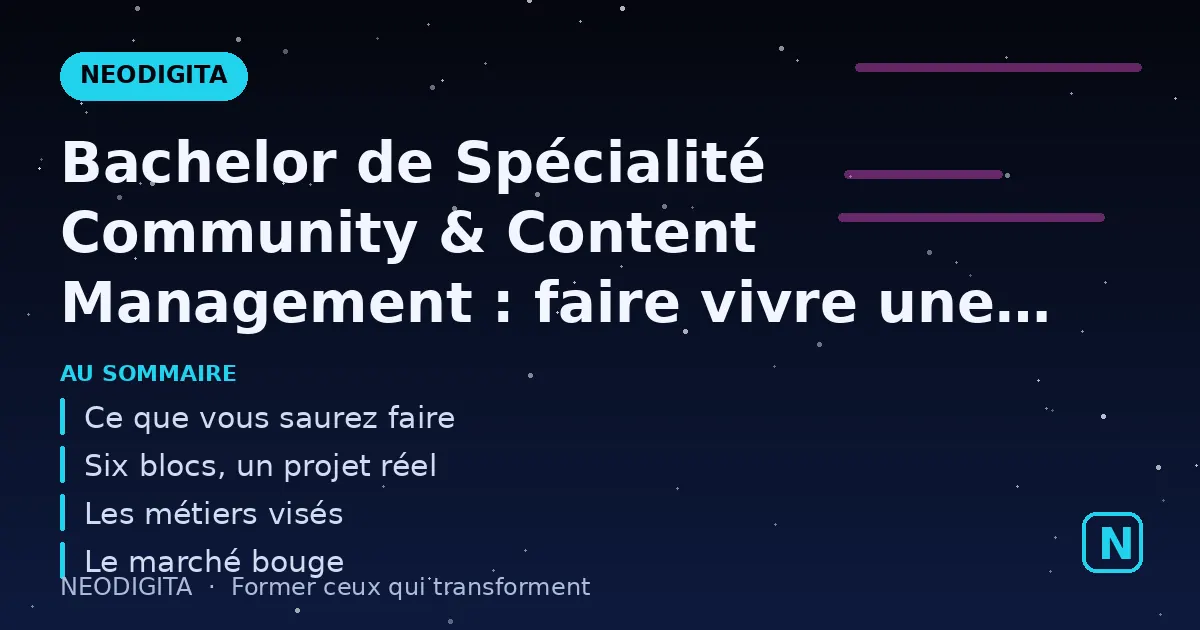 Schéma : Bachelor de Spécialité Community & Content Management : faire vivre une marque là où les g