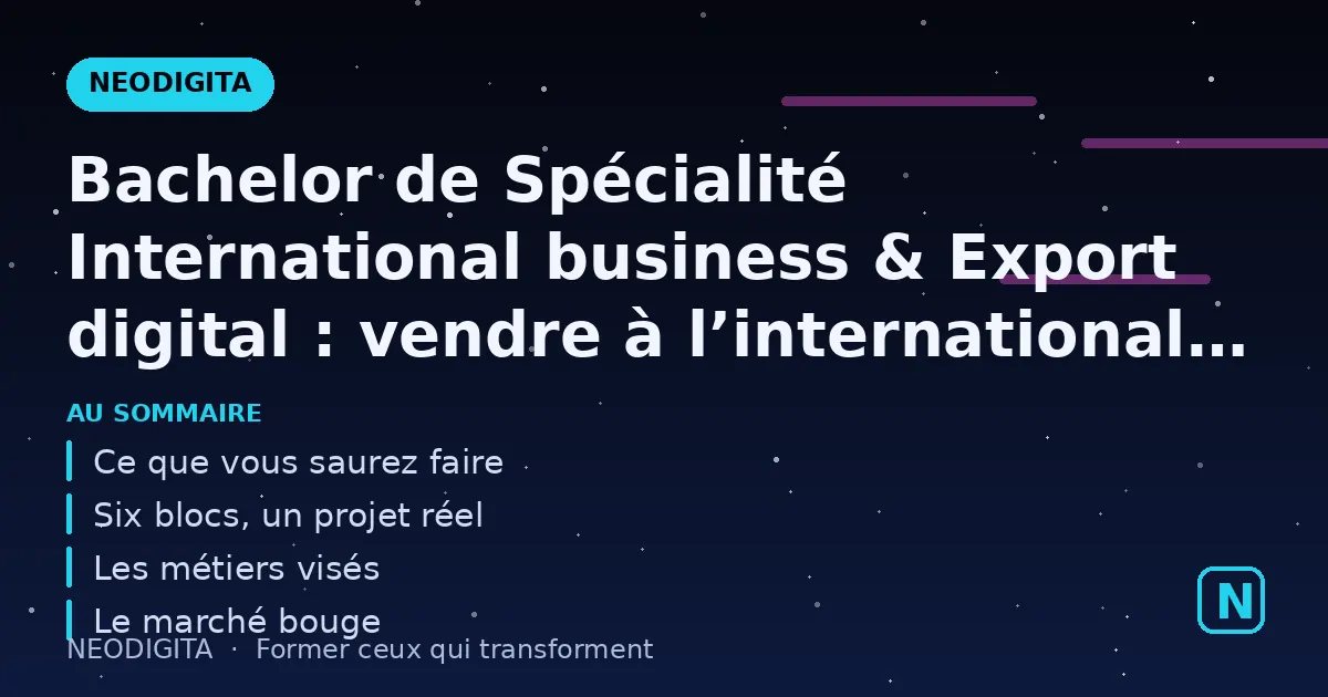 Schéma : Bachelor de Spécialité International business & Export digital : vendre à l’international