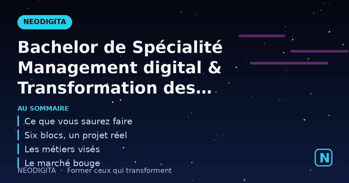 Schéma : Bachelor de Spécialité Management digital & Transformation des organisations : manager une