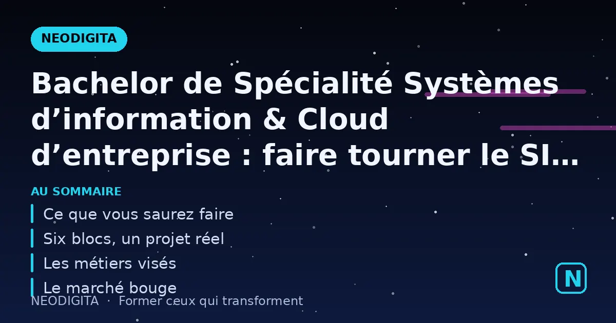 Schéma : Bachelor de Spécialité Systèmes d’information & Cloud d’entreprise : faire tourner le SI d