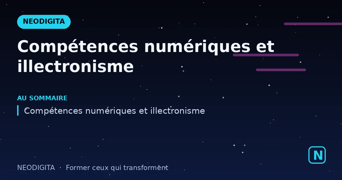 Schéma : Compétences numériques et illectronisme