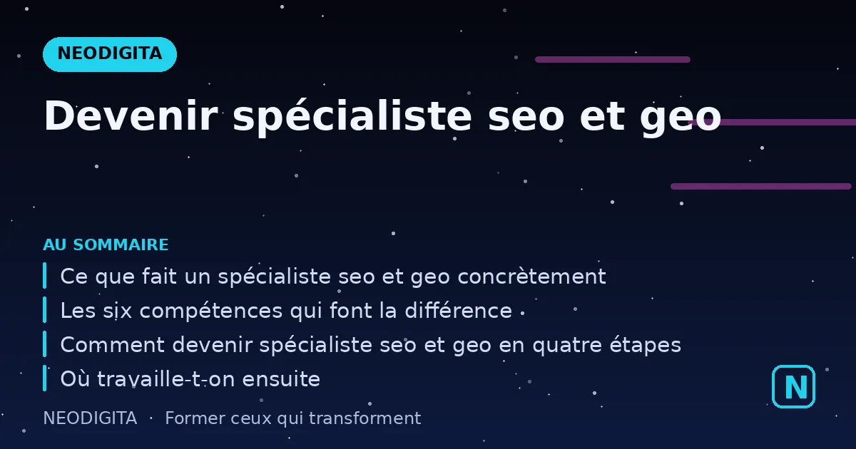 Schéma : Devenir spécialiste seo et geo
