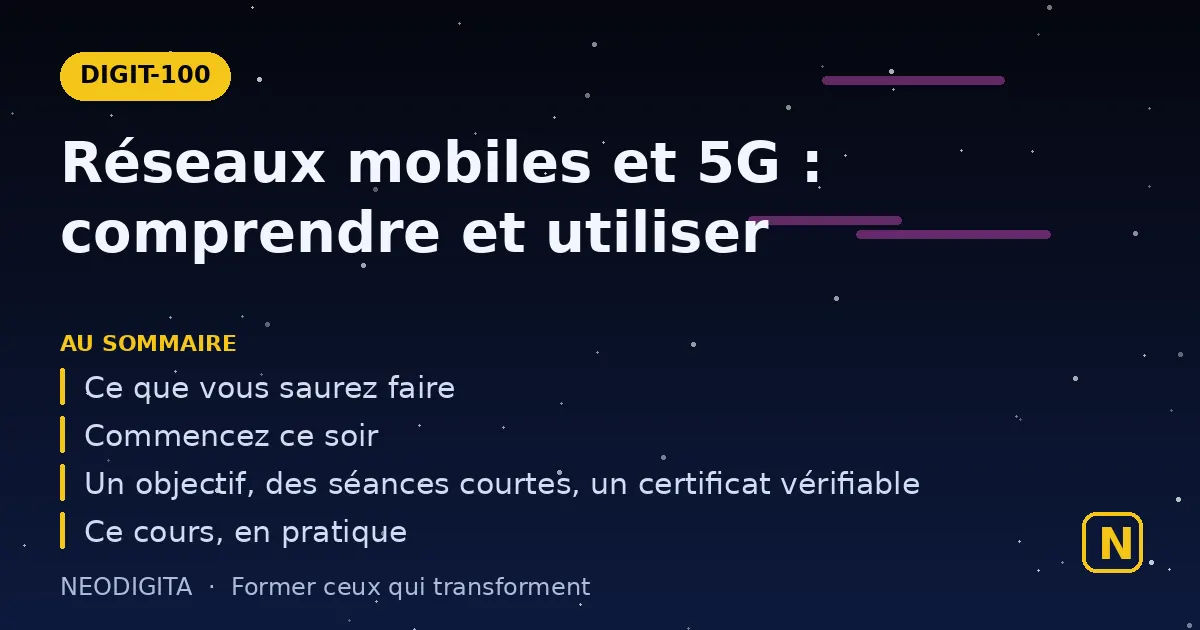 Schéma : Réseaux mobiles et 5G : comprendre et utiliser