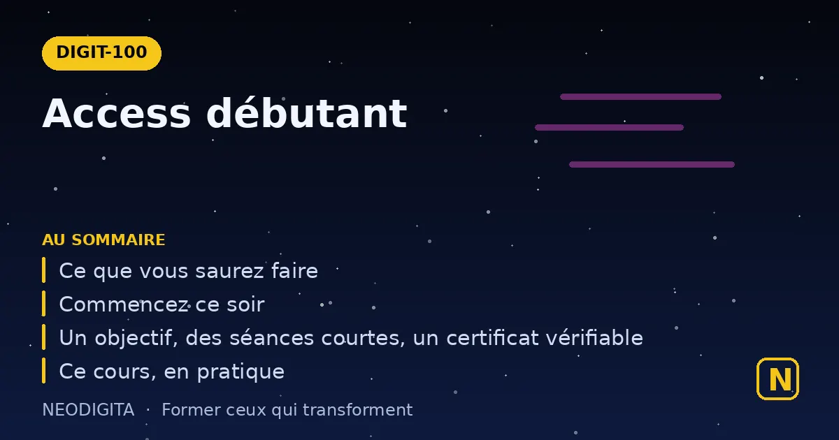 Schéma : Le logiciel Access pour débuter : créer et interroger sa première base de données
