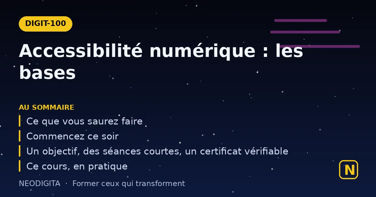 Schéma : Accessibilité numérique : les bases