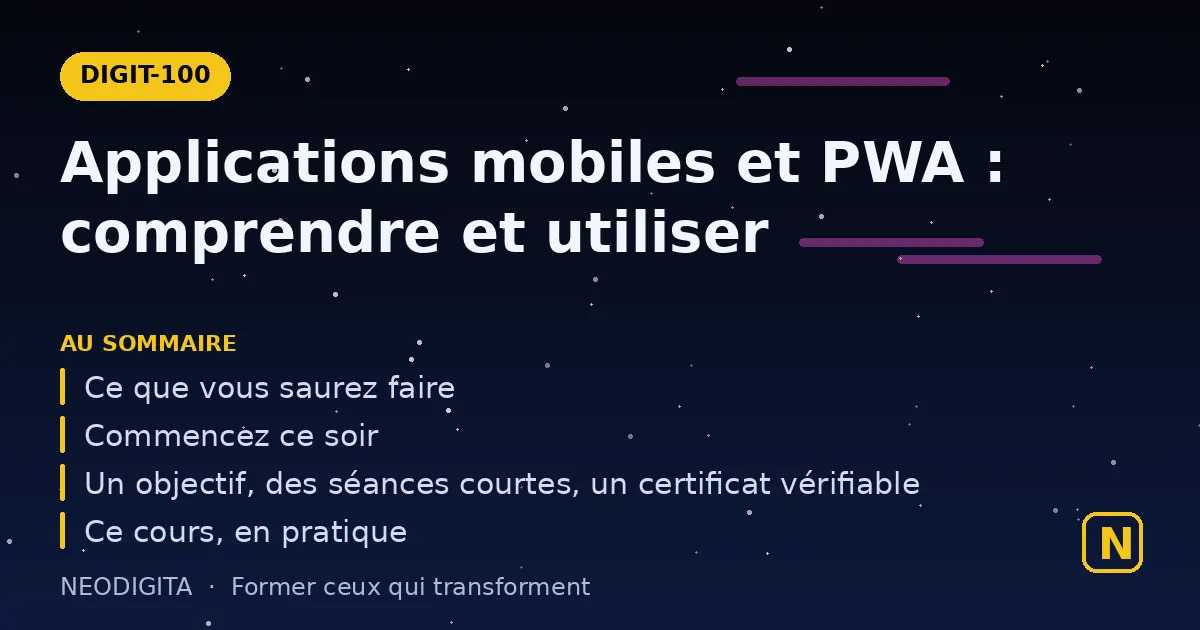 Schéma : Applications mobiles et applications web installables : comprendre et utiliser