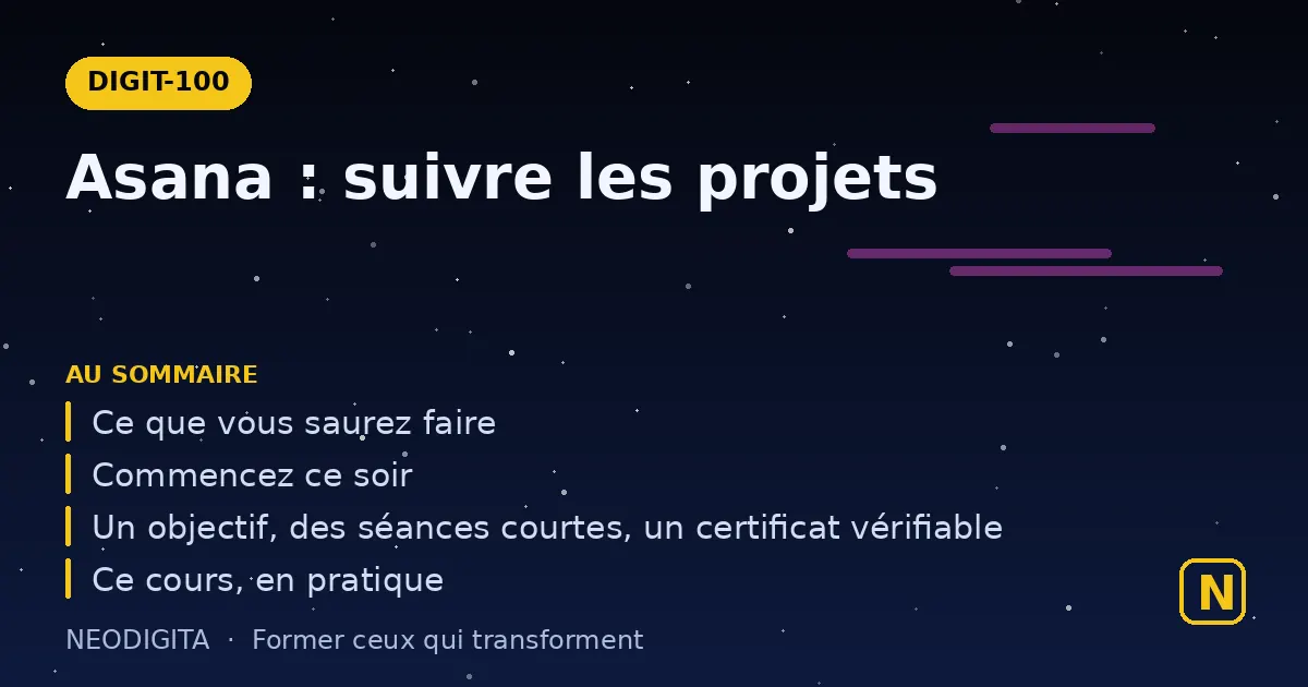 Schéma : Asana : suivre les projets