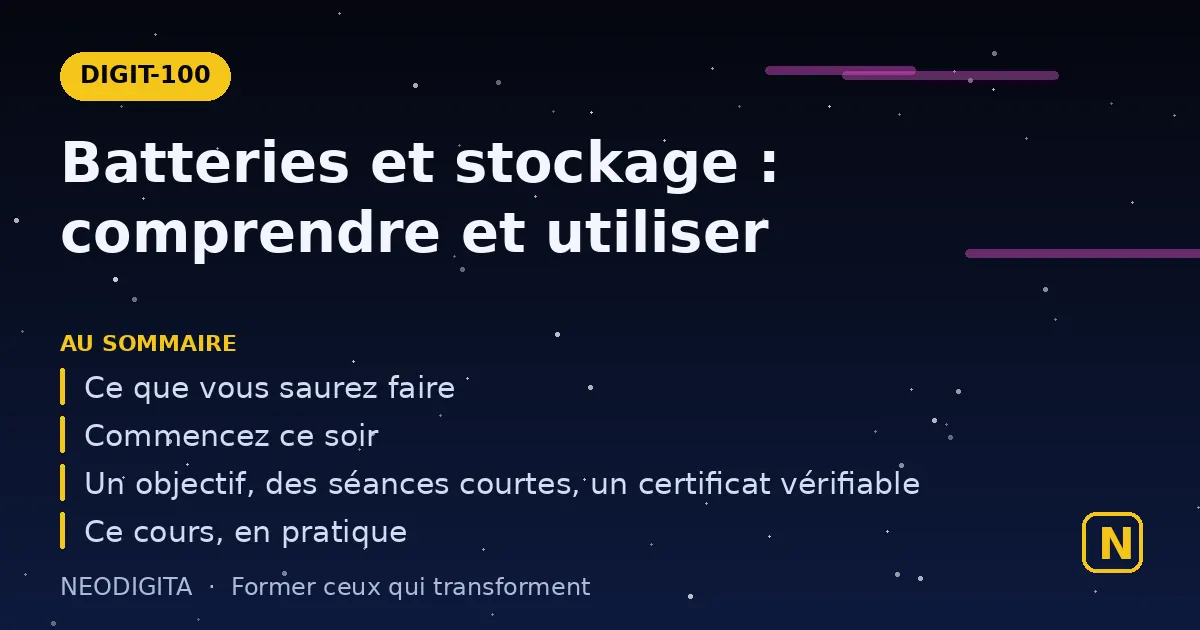 Schéma : Batteries et stockage : comprendre et utiliser
