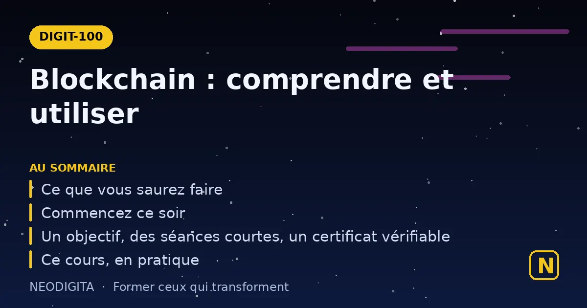 Schéma : Blockchain : comprendre et utiliser