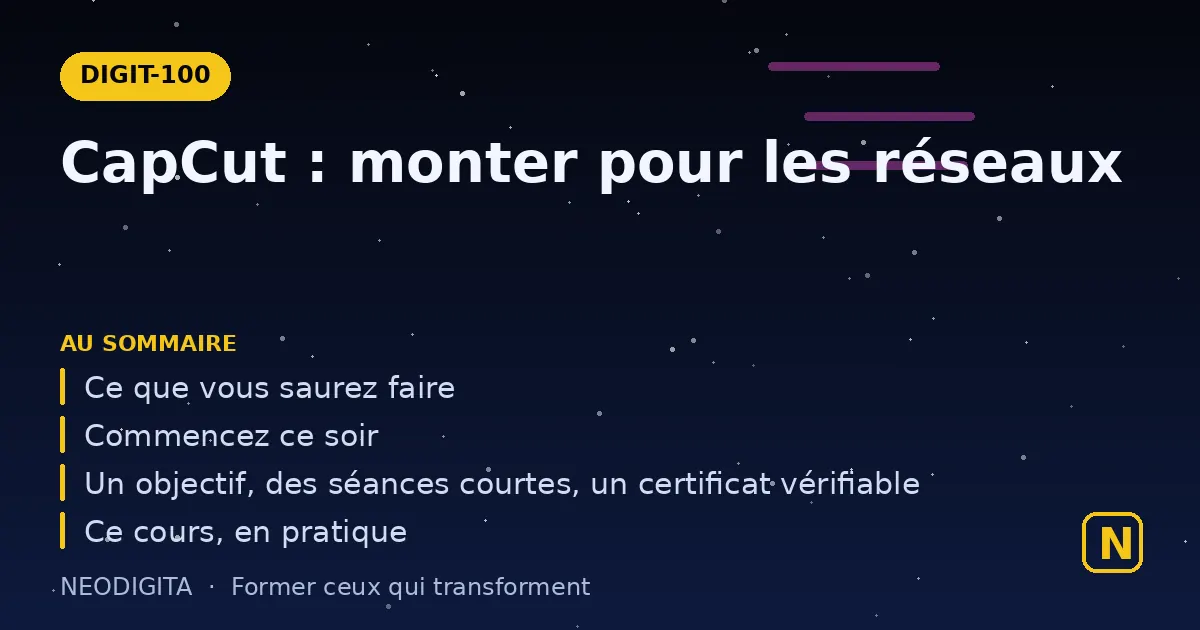 Schéma : CapCut : monter pour les réseaux