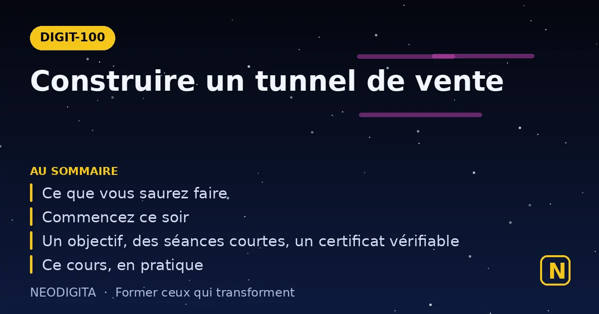 Schéma : Construire un tunnel de vente
