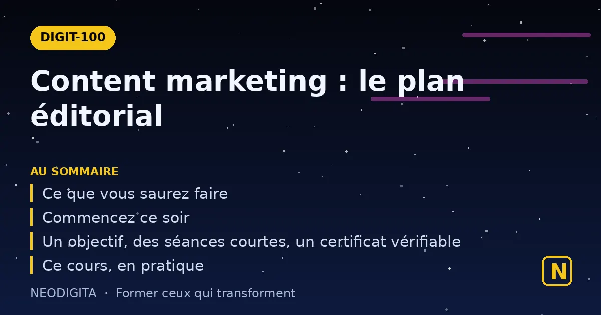 Schéma : Content marketing : le plan éditorial