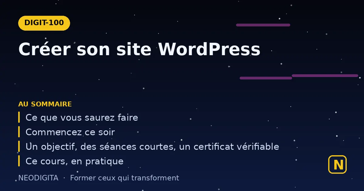Schéma : Créer son site WordPress