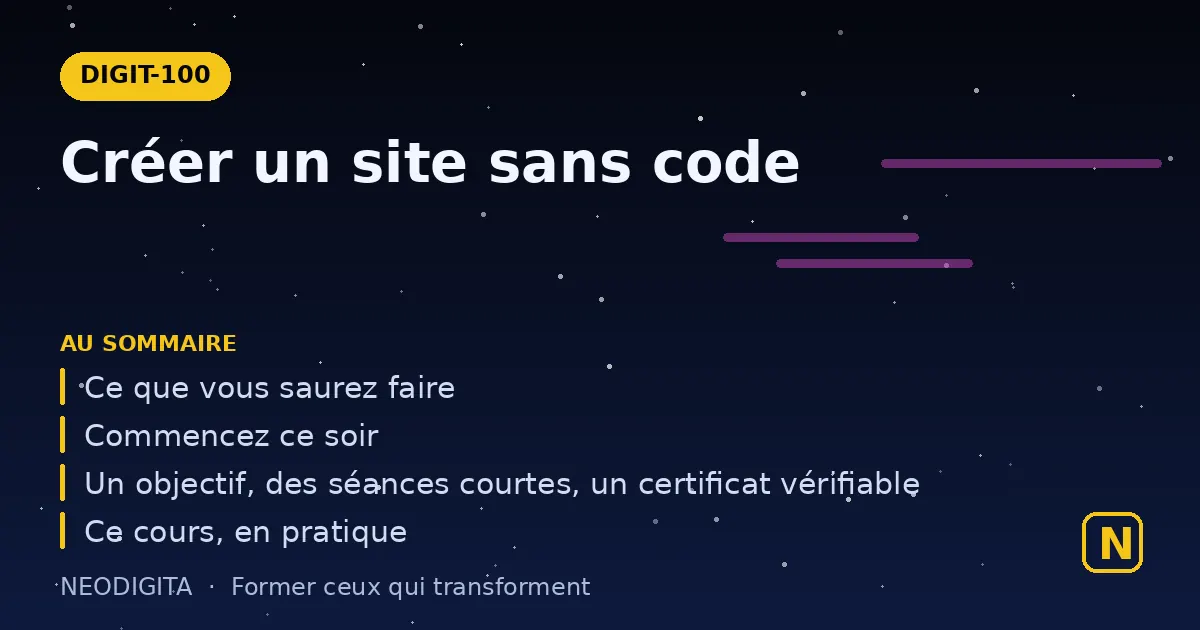 Schéma : Créer un site sans code