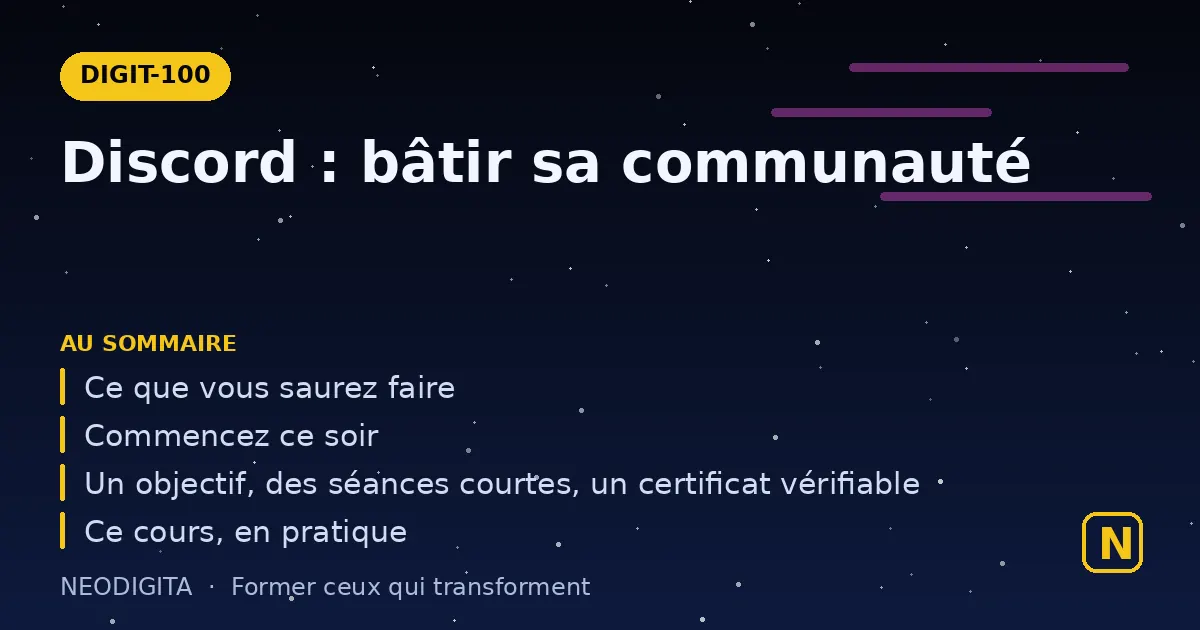 Schéma : Discord : bâtir sa communauté