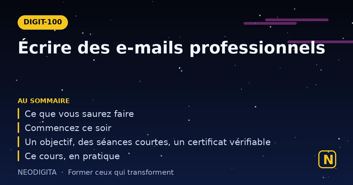 Schéma : Écrire des e-mails professionnels