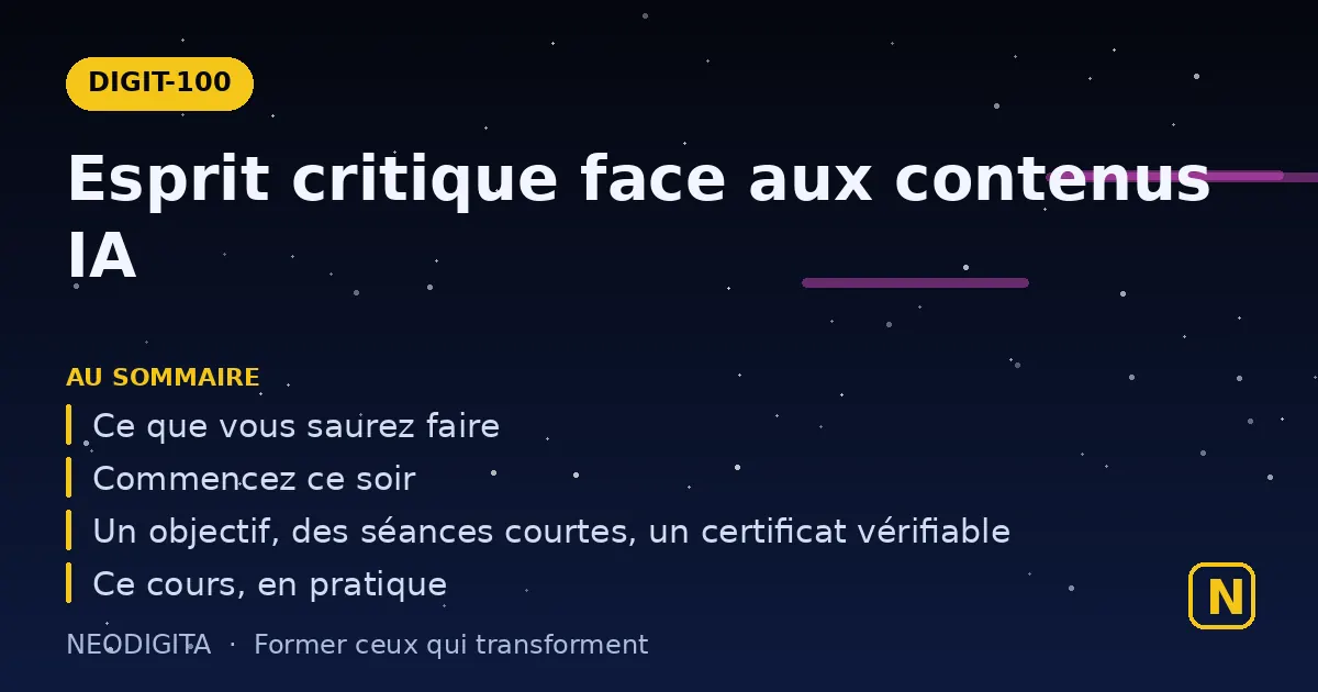 Schéma : Esprit critique face aux contenus d’intelligence artificielle