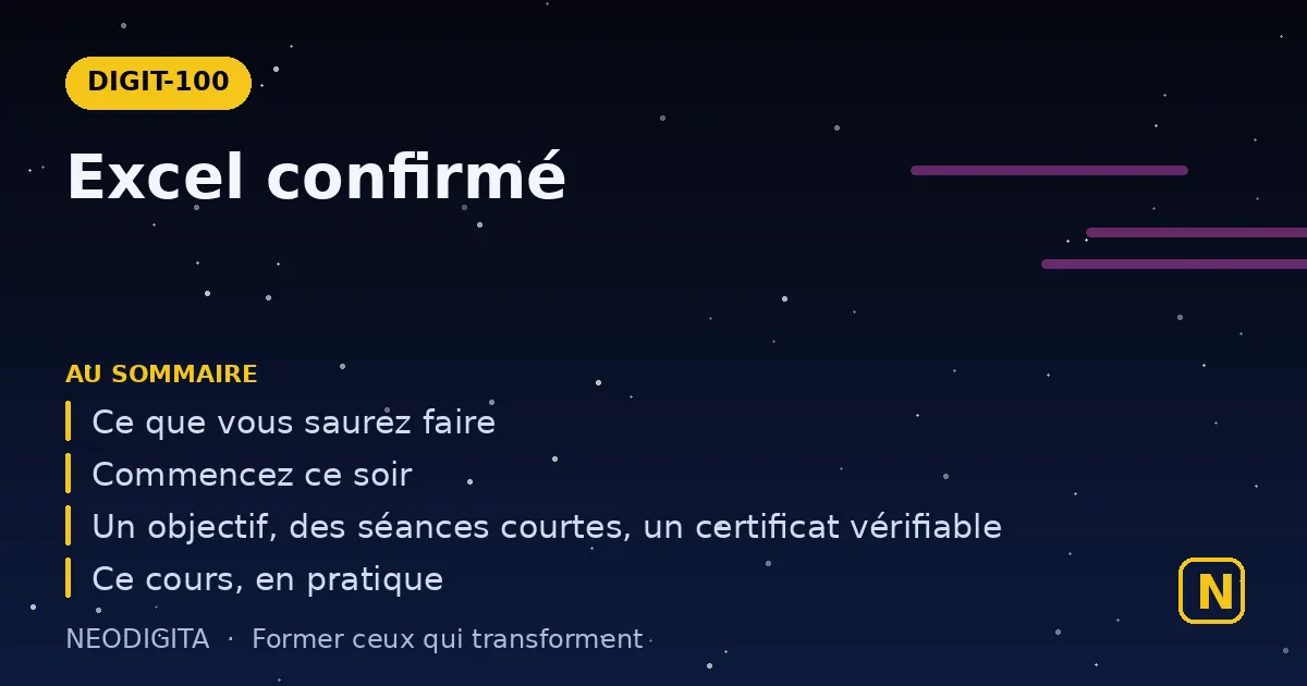 Schéma : Excel confirmé