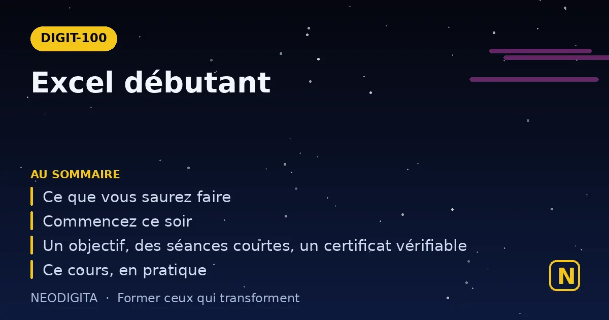Schéma : Excel débutant