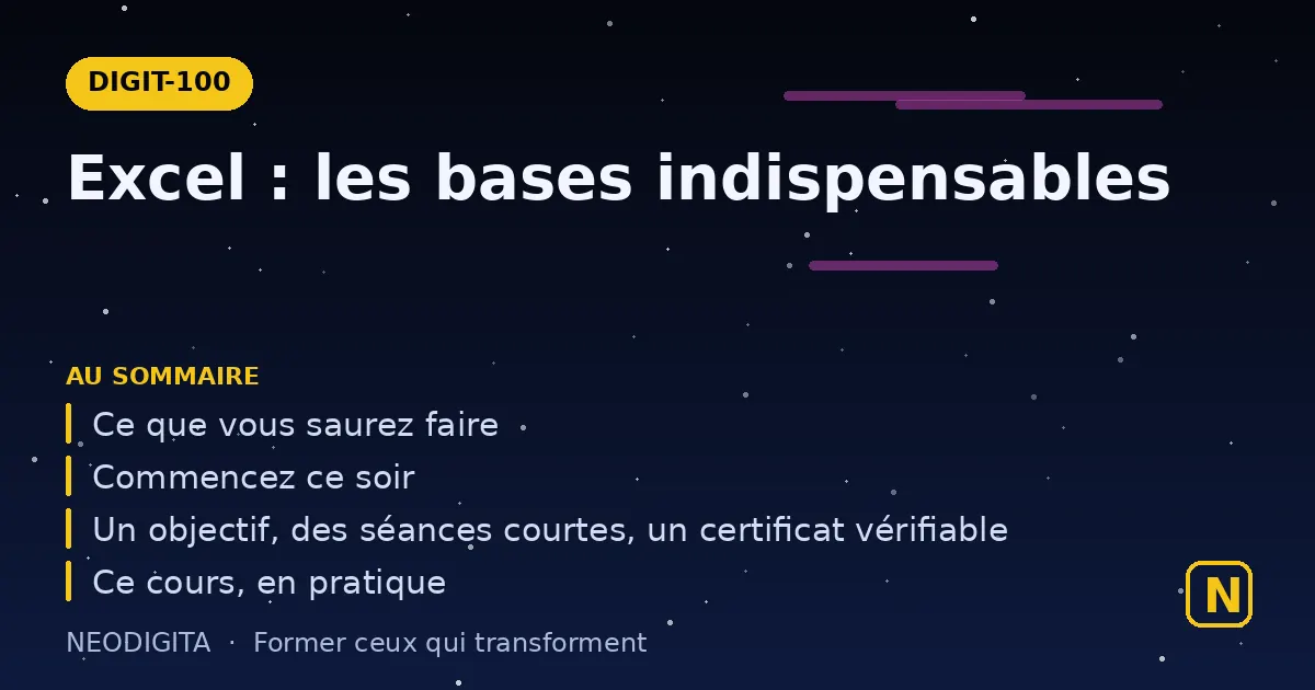 Schéma : Excel : les bases indispensables