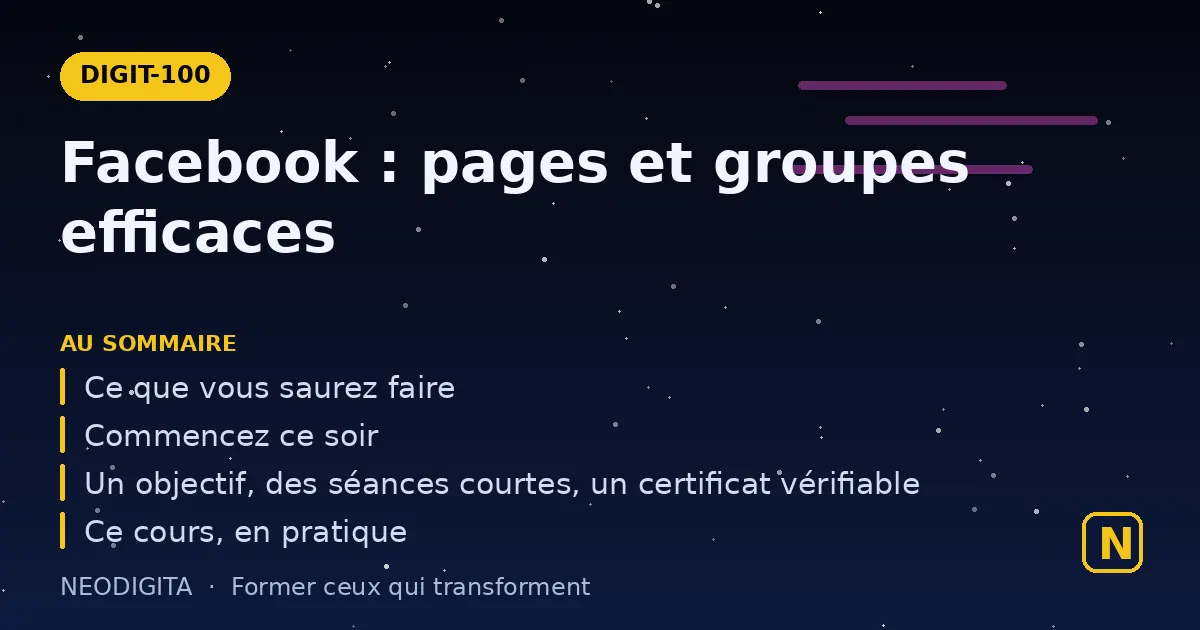 Schéma : Facebook : pages et groupes efficaces