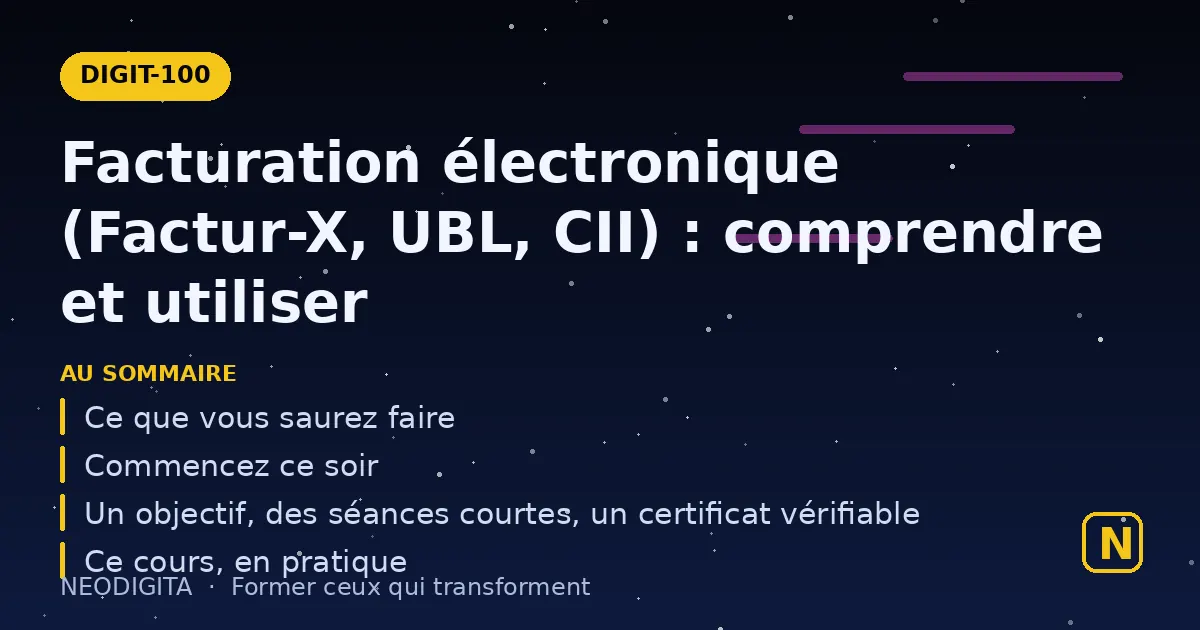 Schéma : Facturation électronique (Factur-X, UBL, CII) : comprendre et utiliser