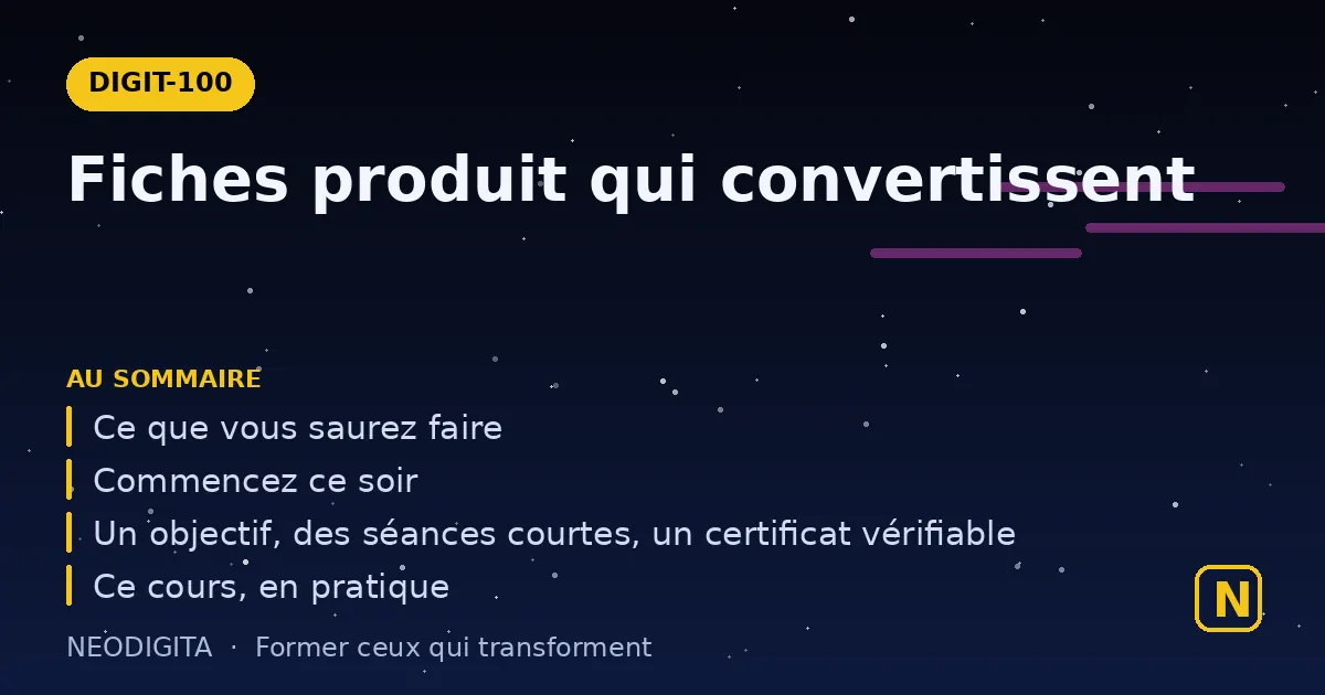 Schéma : Fiches produit qui convertissent