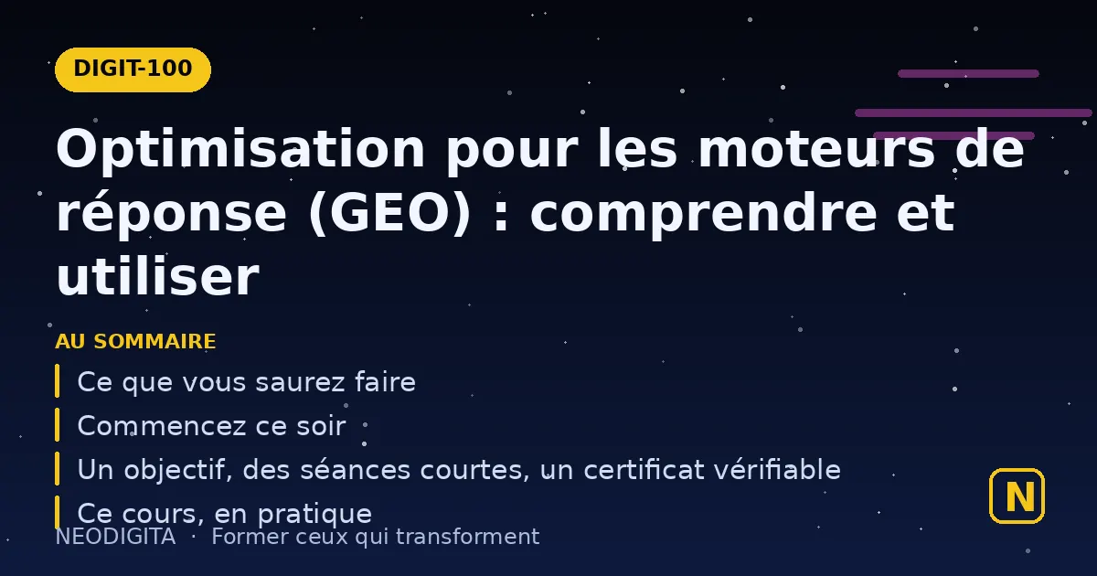 Schéma : Optimisation pour les moteurs de réponse (GEO) : comprendre et utiliser