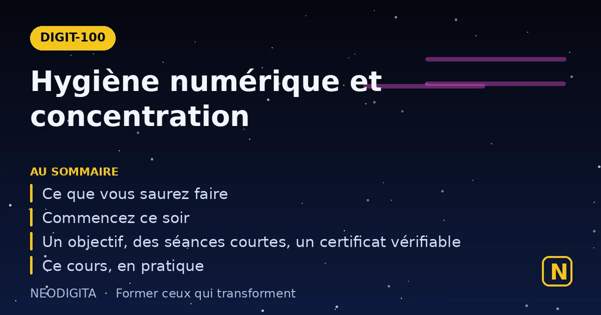 Schéma : Hygiène numérique et concentration