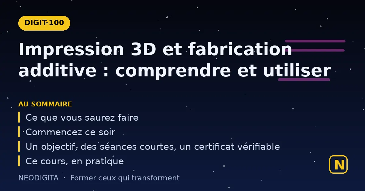 Schéma : Impression 3D et fabrication additive : comprendre et utiliser