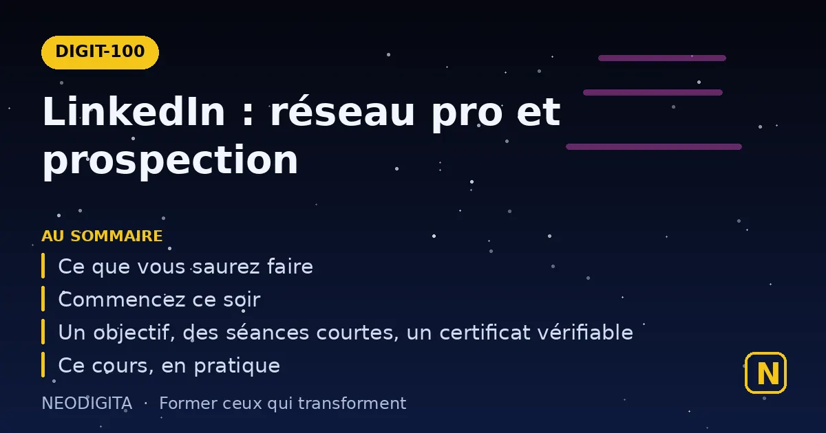 Schéma : LinkedIn : réseau pro et prospection