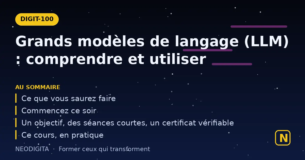 Schéma : Grands modèles de langage : comprendre et utiliser