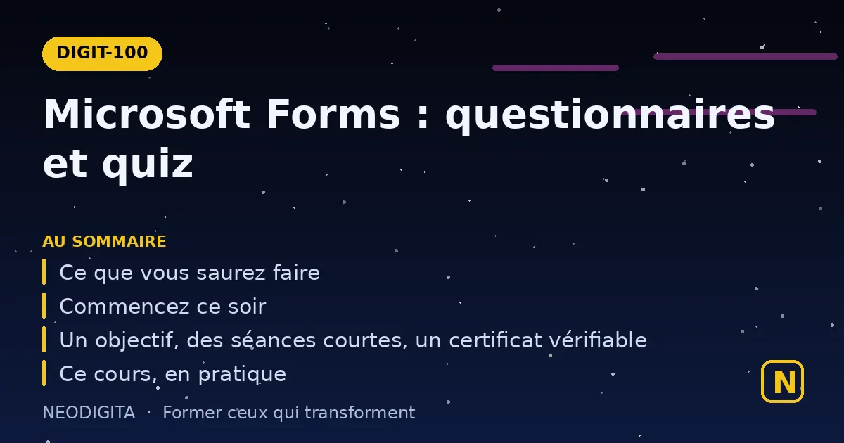 Schéma : Microsoft Forms : questionnaires et quiz