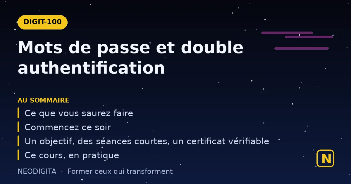 Schéma : Mots de passe et double authentification