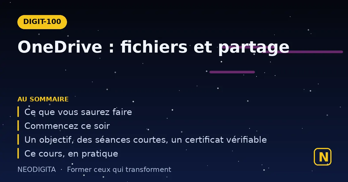 Schéma : OneDrive : fichiers et partage