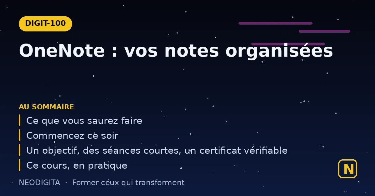 Schéma : OneNote : vos notes organisées