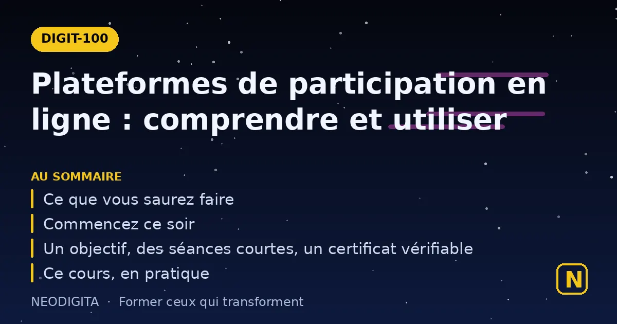 Schéma : Plateformes de participation en ligne : comprendre et utiliser