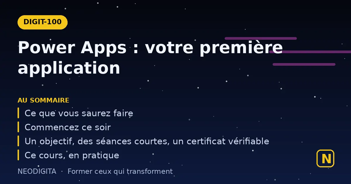 Schéma : Power Apps : votre première application