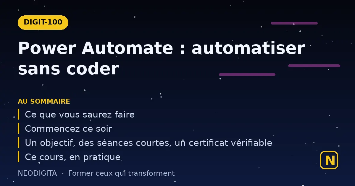 Schéma : Power Automate : automatiser sans coder