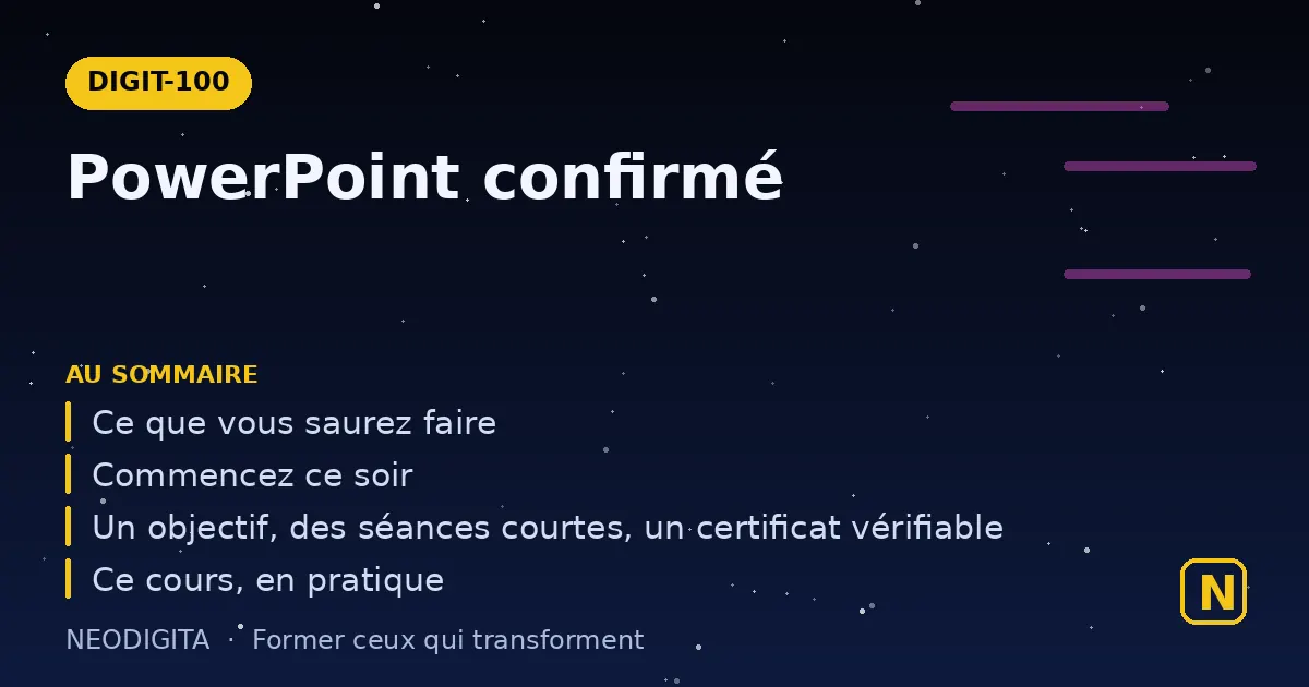 Schéma : PowerPoint confirmé