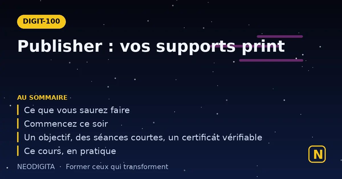 Schéma : Publisher : vos supports print