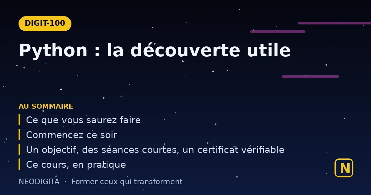 Schéma : Python : la découverte utile