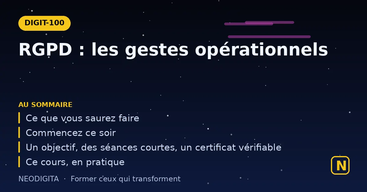 Schéma : Protection des données personnelles : les gestes opérationnels