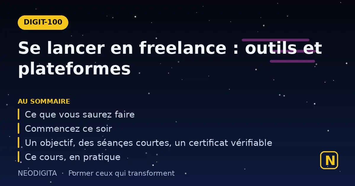 Schéma : Se lancer en freelance : outils et plateformes