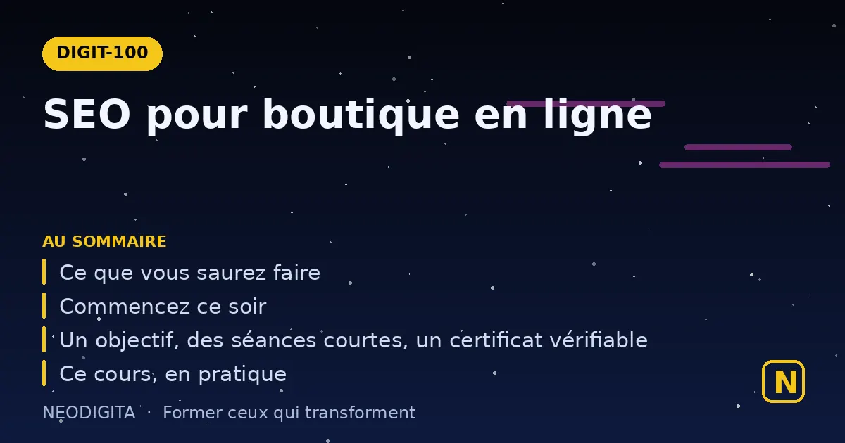 Schéma : Référencement naturel pour boutique en ligne