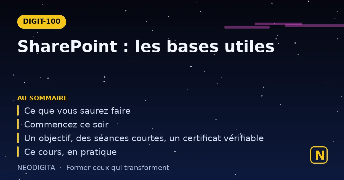 Schéma : SharePoint : les bases utiles