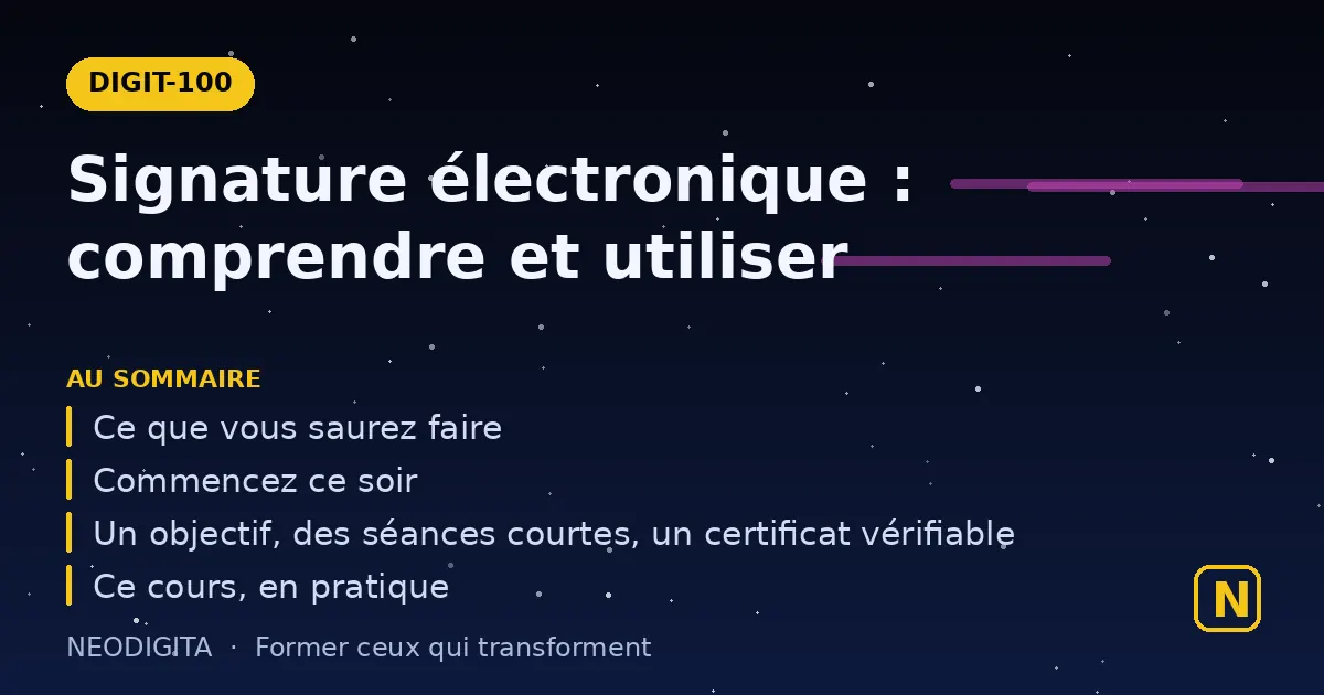 Schéma : Signature électronique : comprendre et utiliser